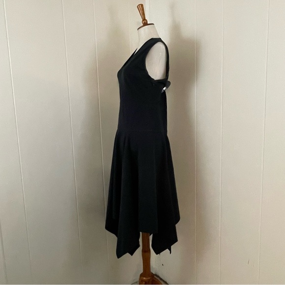 10 Crosby Derek Lam Navy Dress Women’s 6 Asymmetrical Cap Sleeve V-Neck - Picture 5 of 9